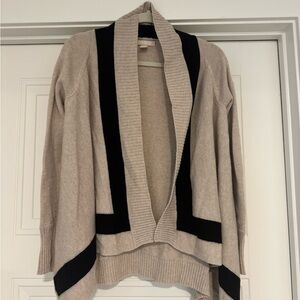 Banana Republic Italian Yarn Cream and Black Cardigan Sweater